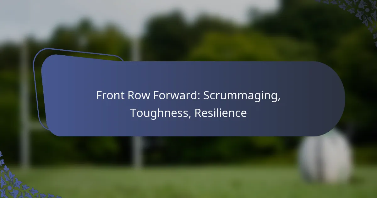 Front Row Forward: Scrummaging, Toughness, Resilience