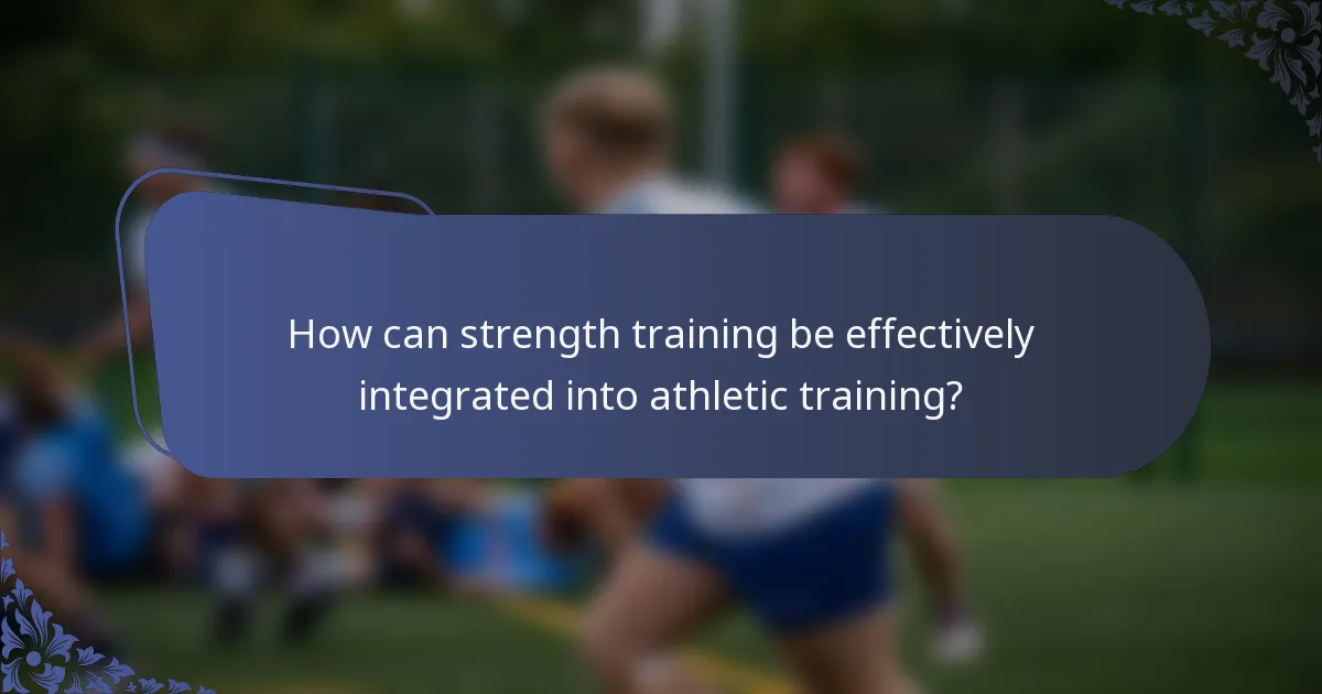 How can strength training be effectively integrated into athletic training?