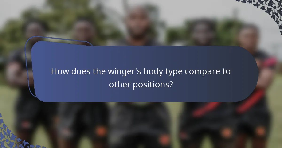 How does the winger's body type compare to other positions?