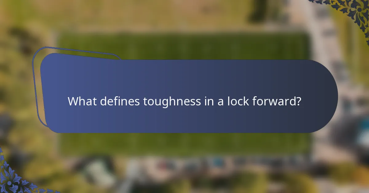 What defines toughness in a lock forward?